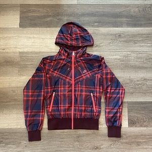 nike windbreaker plaid hood